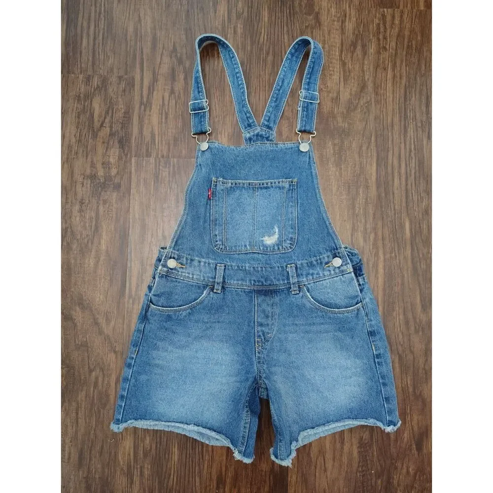 Levi's Classic Blue Denim Short Overalls